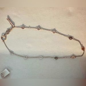 Tory Burch rose, gold, choker style necklace